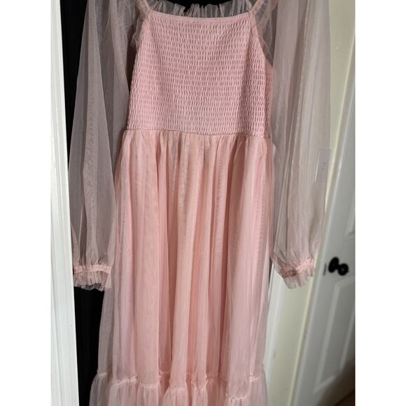 Listicle Ditzy Prairie puff Sleeve Maxi tiered tulle barbie fairy ethereal S - Picture 11 of 11